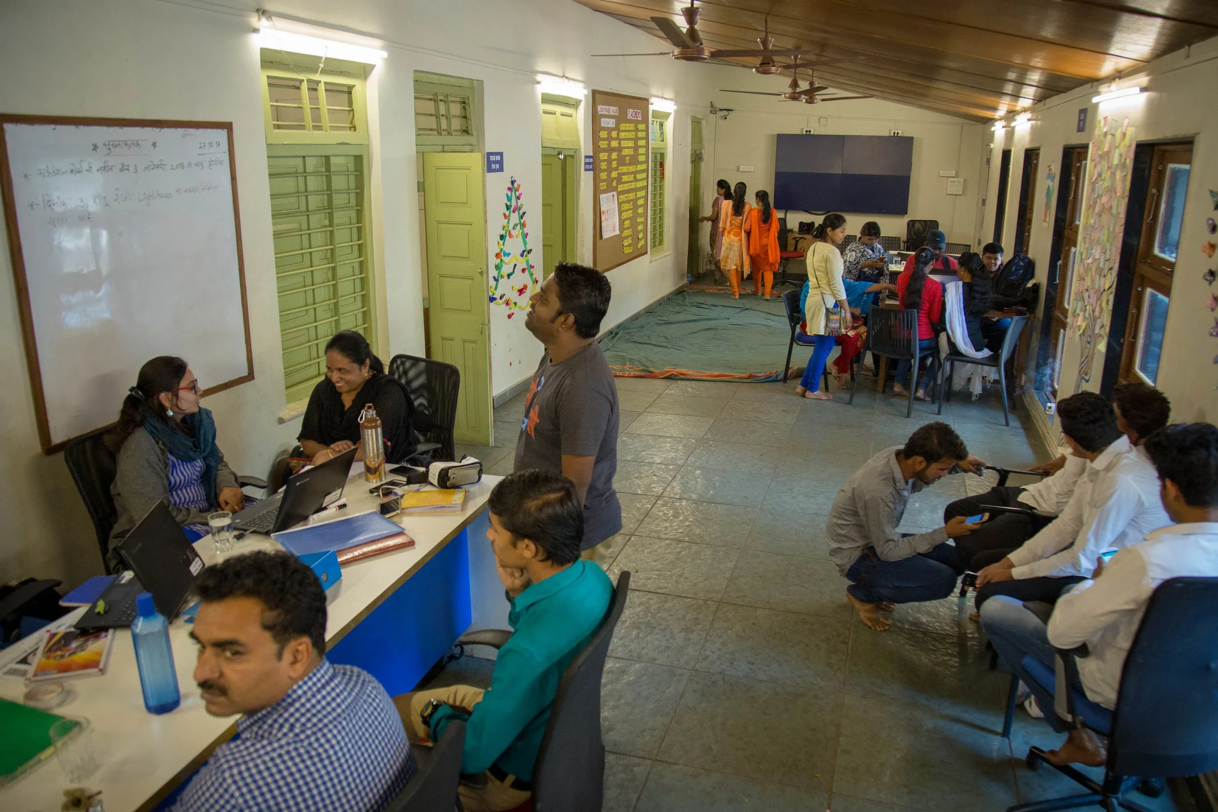 The entry hall at the Aundh Lighthouse