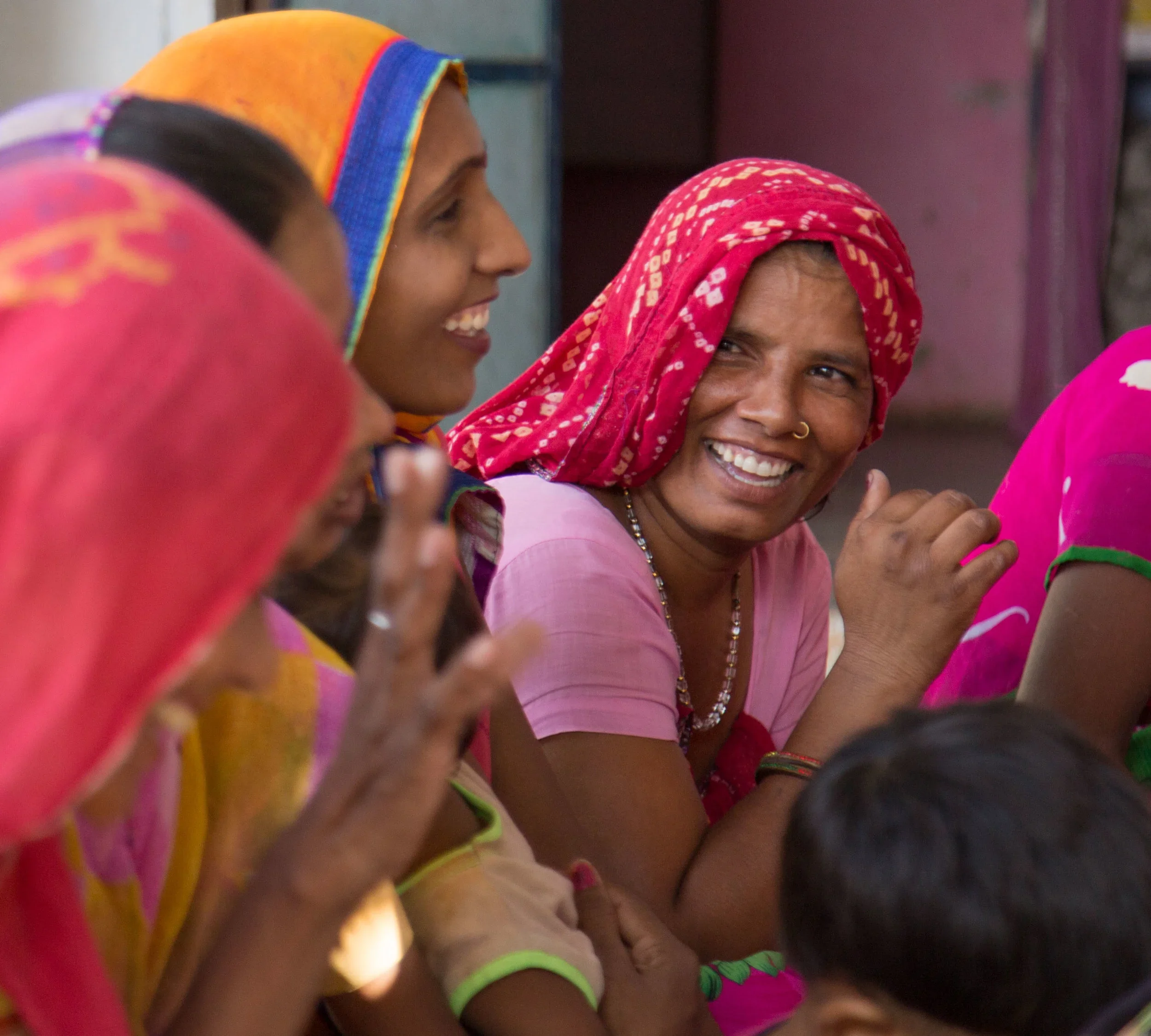 Women learning English at the Jaipur Rugs-supported school